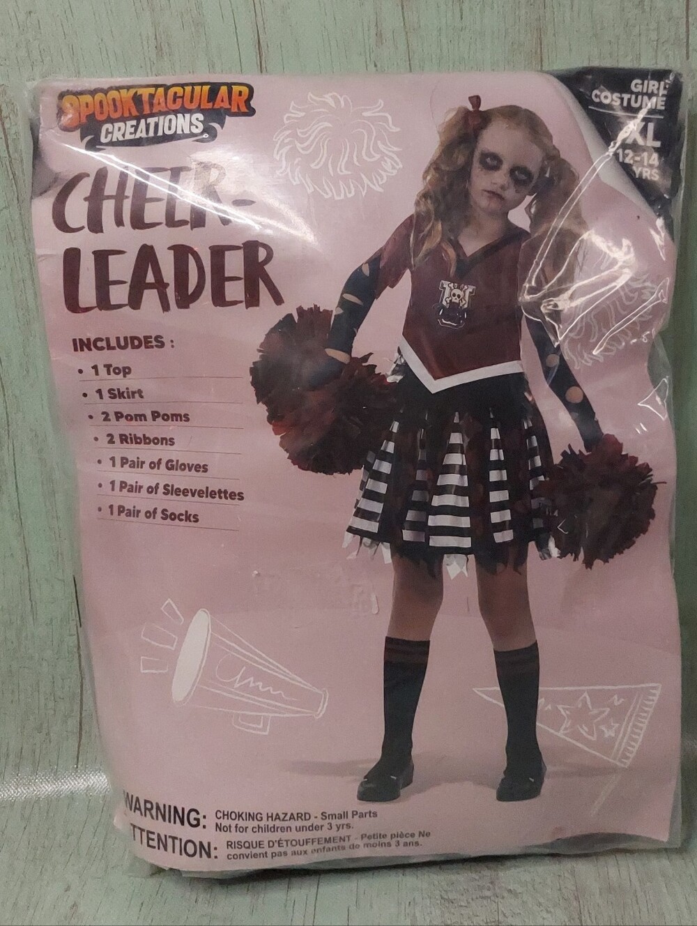 SPOOKTACULAR CREATIONS Zombie Cheerleader Costume Girls XL 12-14yrs